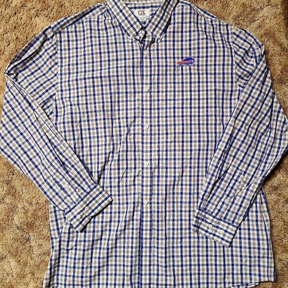 Plaid Buffalo Bills button down
